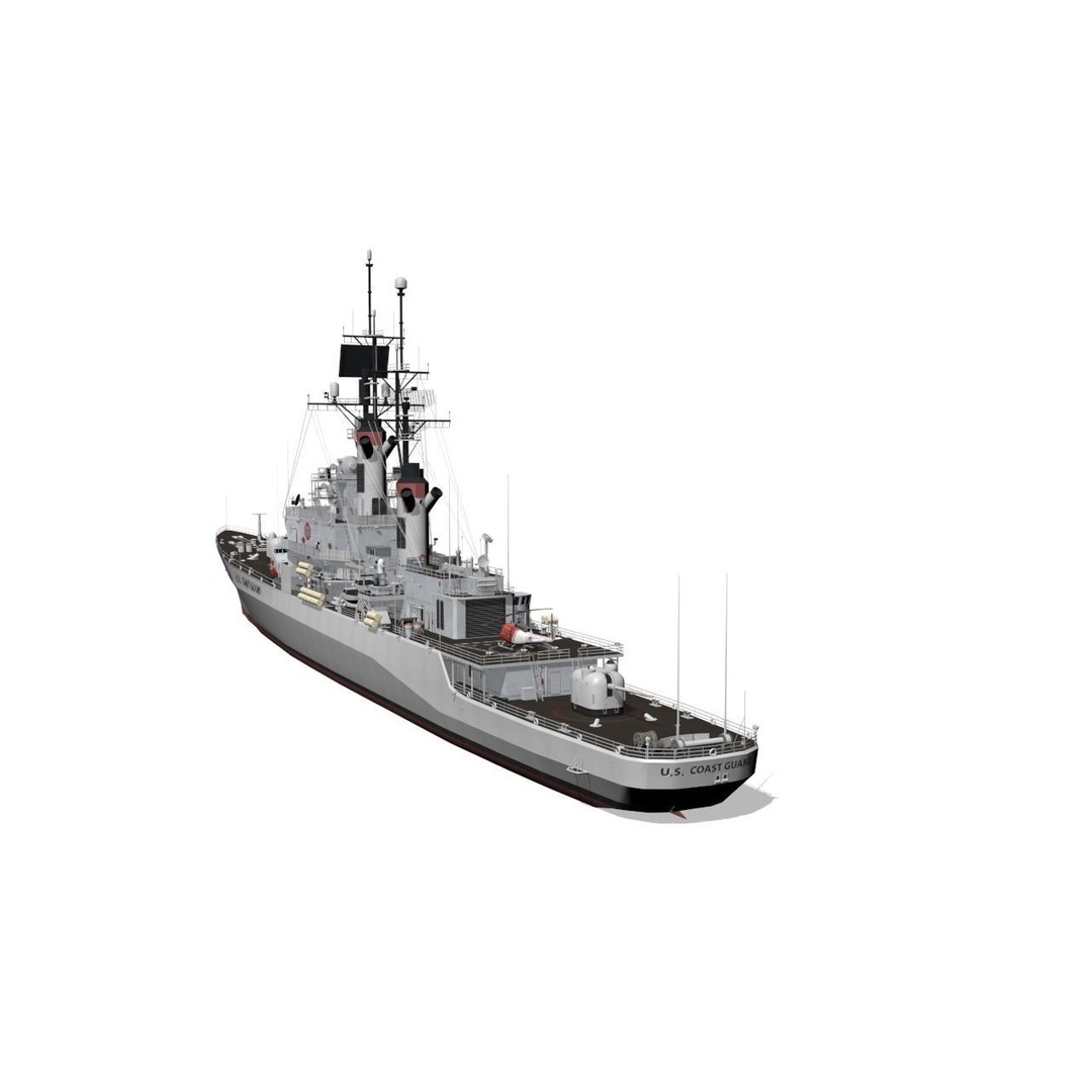 Coast Guard Low-Poly 3D Model – Game-Ready Military Watercraft, FBX - View 7