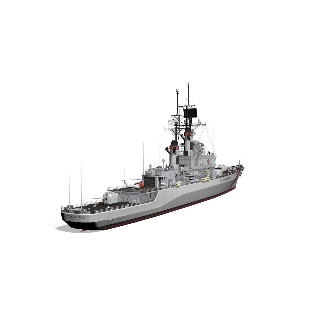 Coast Guard Low-Poly 3D Model – Game-Ready Military Watercraft, FBX - View 8