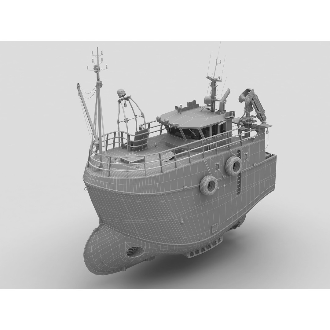 Fishing Trawler 3D Model – High Detail Shipwreck, FBX, OBJ