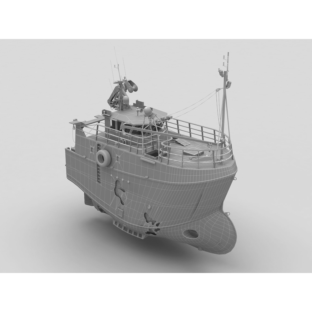Fishing Trawler 3D Model – High Detail Shipwreck, FBX, OBJ - View 12