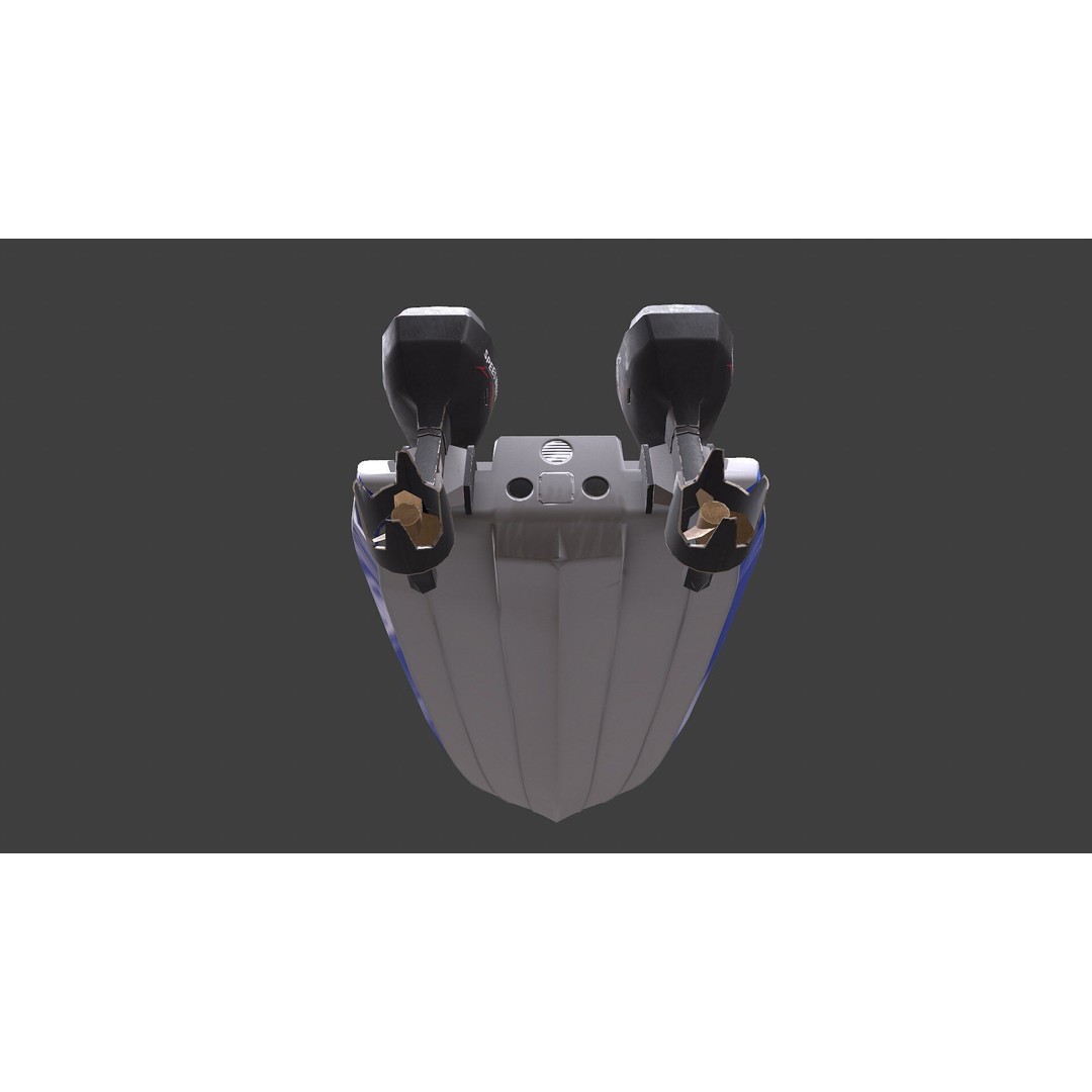 Police Speedboat 3D Model – Low Poly PBR Game Asset, FBX, OBJ - View 37