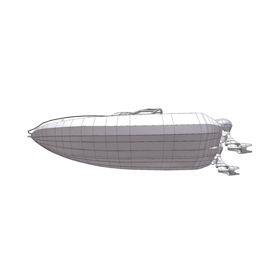 Police Speedboat 3D Model – Low Poly PBR Game Asset, FBX, OBJ - View 49