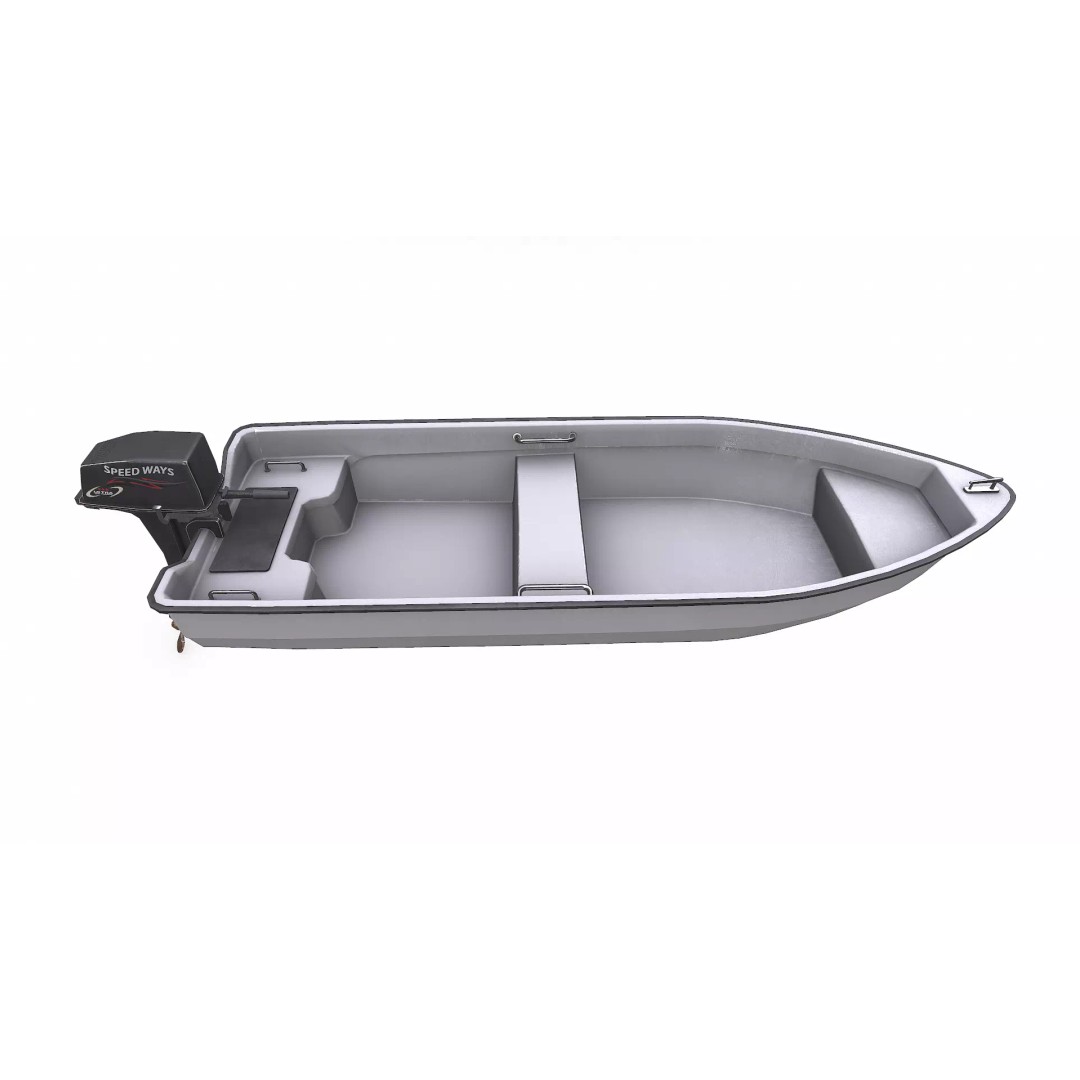 Small Motorboat 3D Model – Low Poly PBR Game Asset, FBX, OBJ - View 12