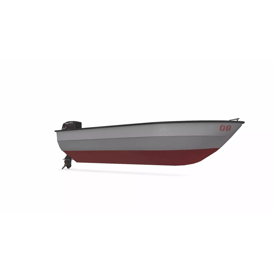 Small Motorboat 3D Model – Low Poly PBR Game Asset, FBX, OBJ - View 13