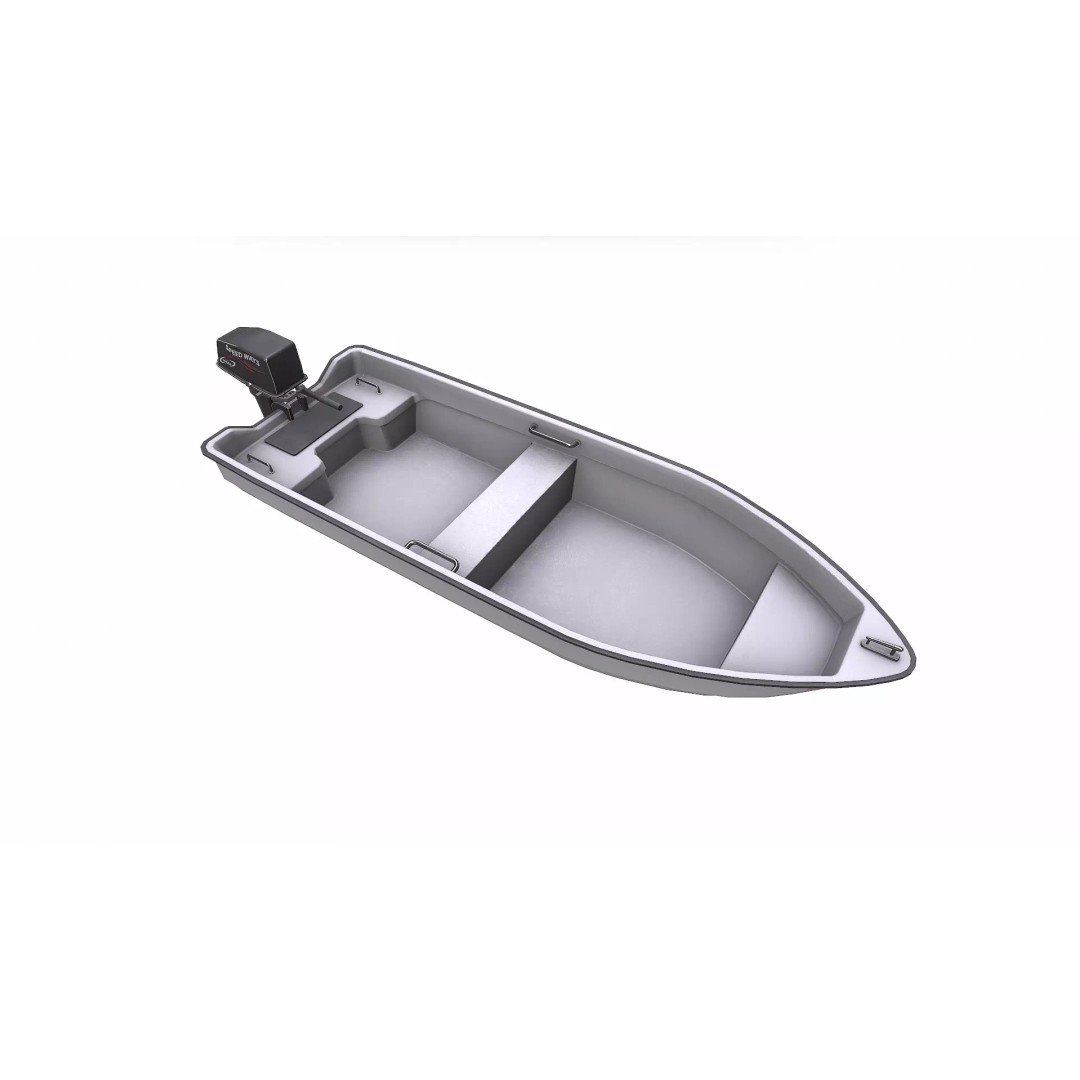 Small Motorboat 3D Model – Low Poly PBR Game Asset, FBX, OBJ - View 14