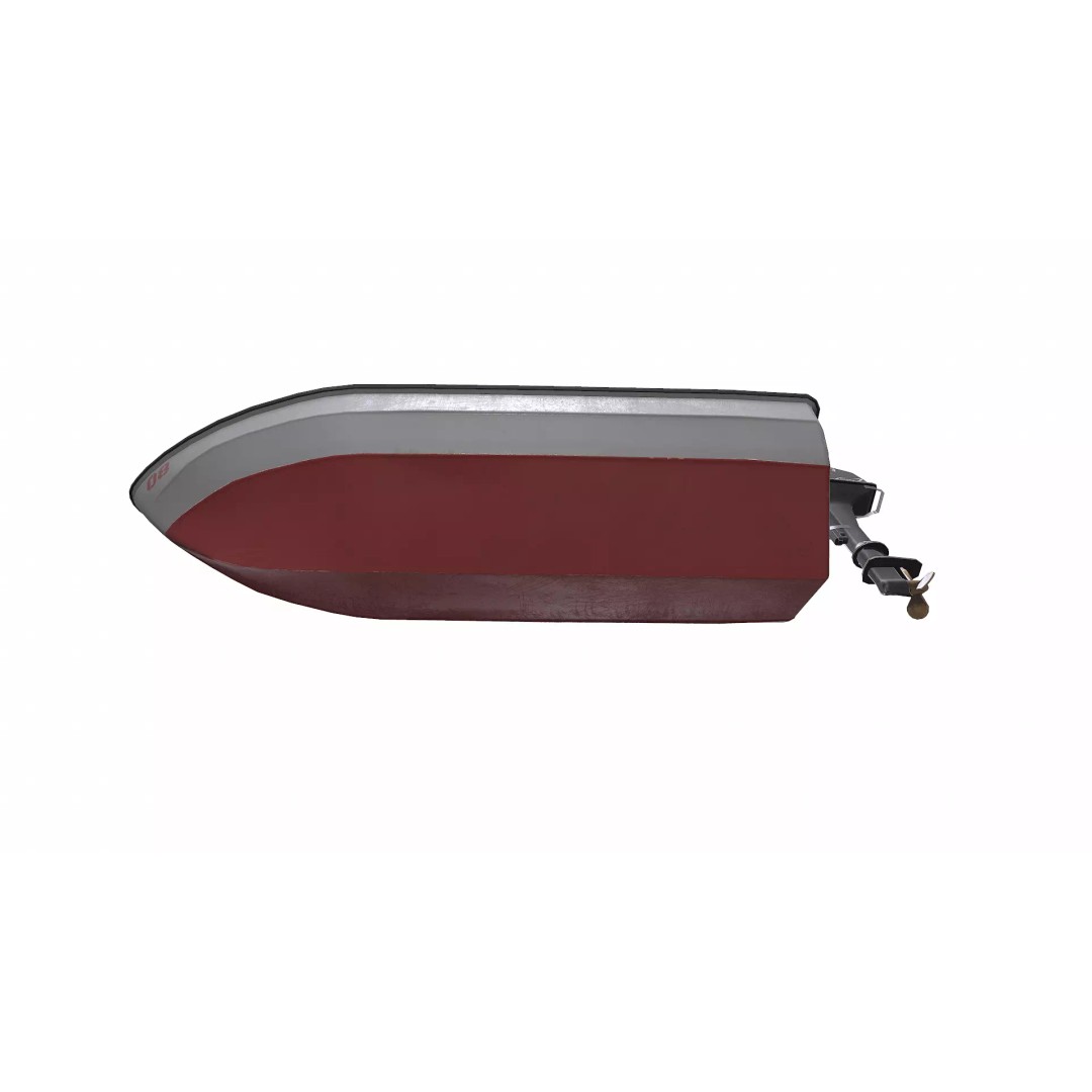Small Motorboat 3D Model – Low Poly PBR Game Asset, FBX, OBJ - View 22