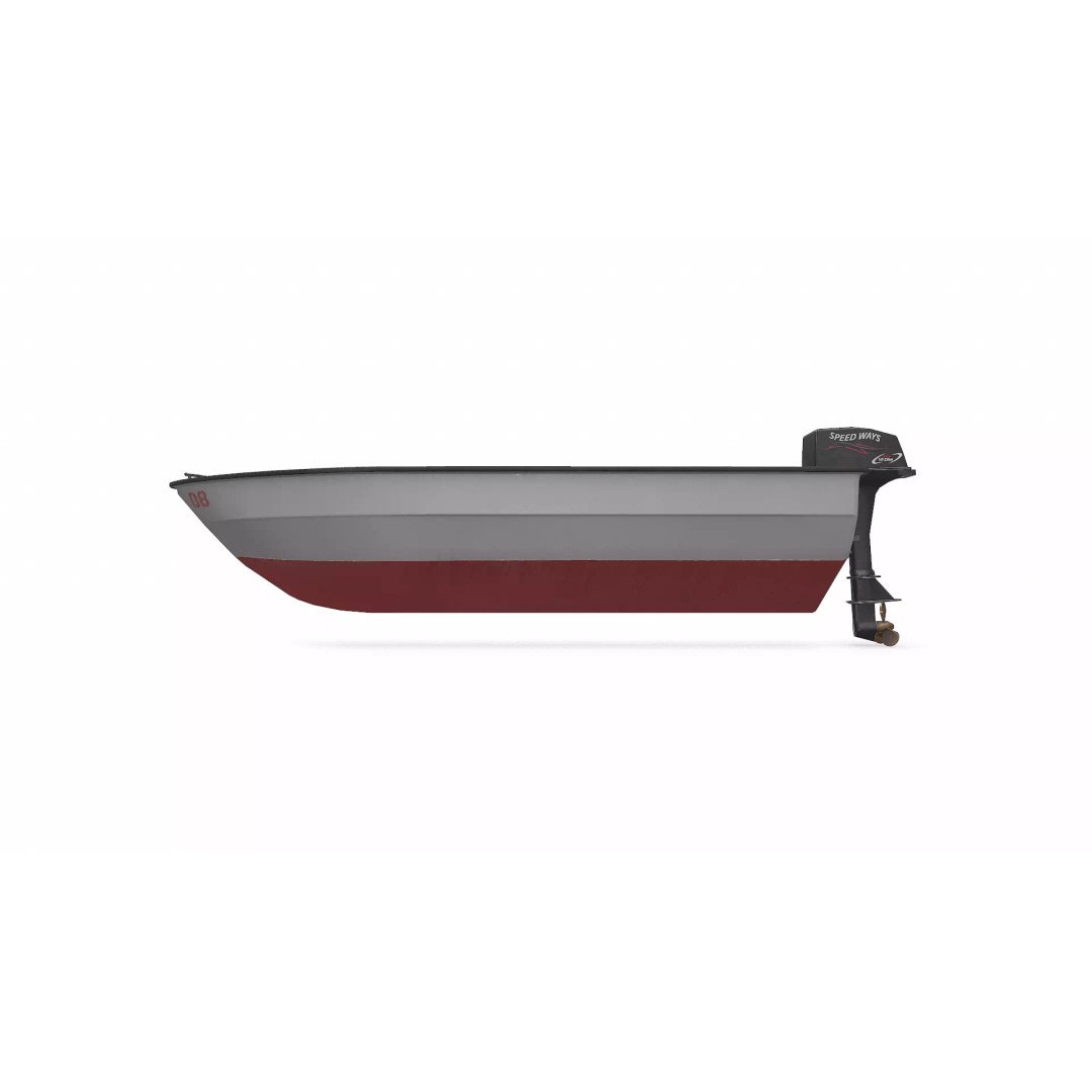Small Motorboat 3D Model – Low Poly PBR Game Asset, FBX, OBJ - View 5