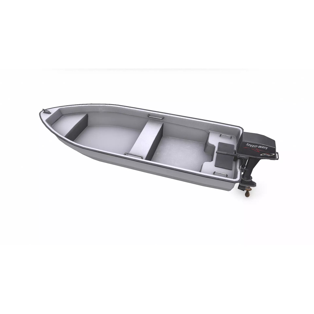 Small Motorboat 3D Model – Low Poly PBR Game Asset, FBX, OBJ - View 6