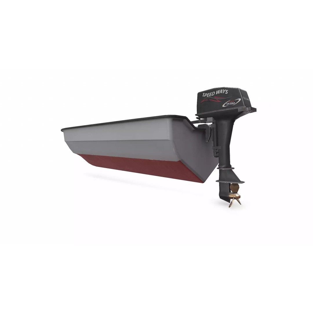 Small Motorboat 3D Model – Low Poly PBR Game Asset, FBX, OBJ - View 7