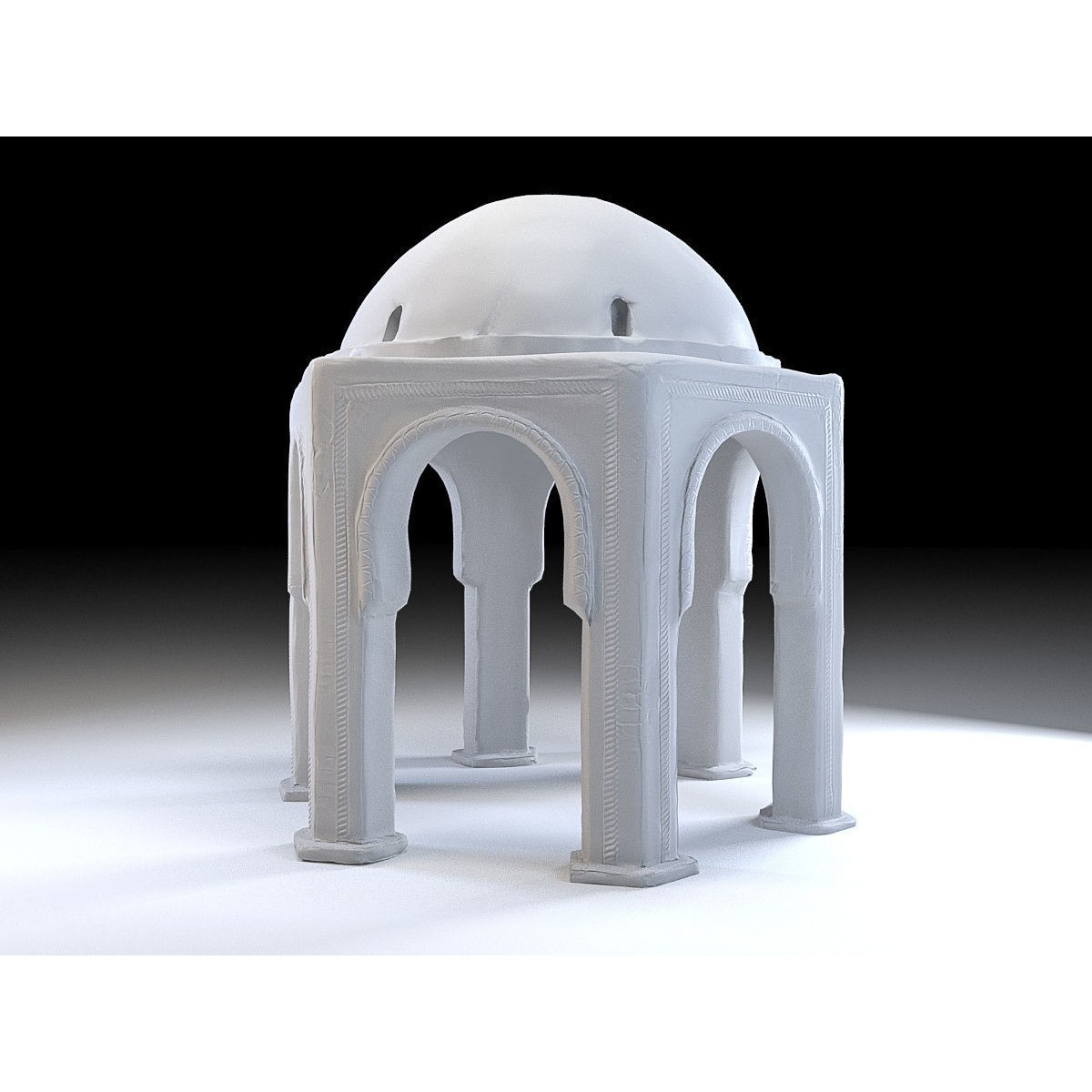 Eastern Dome Building - Low-Poly Game-Ready 3D Model - View 10
