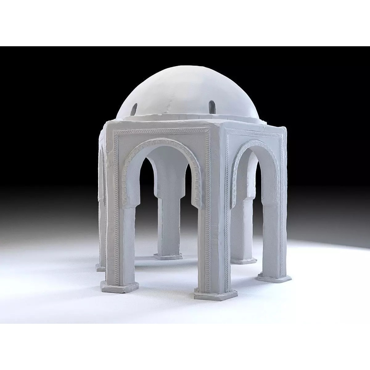 Eastern Dome Building - Low-Poly Game-Ready 3D Model - View 2