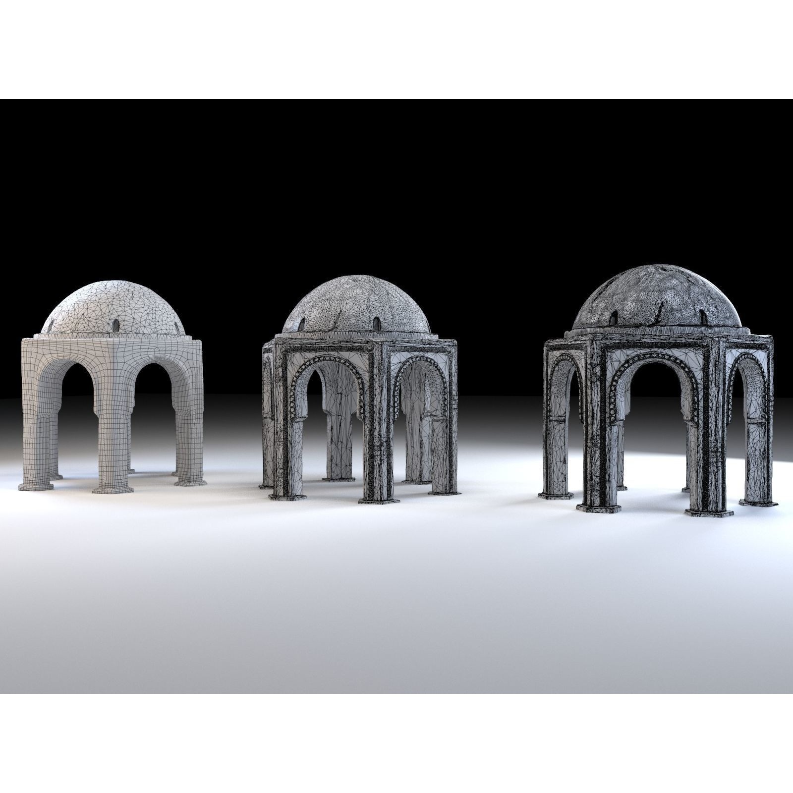 Eastern Dome Building - Low-Poly Game-Ready 3D Model - View 3