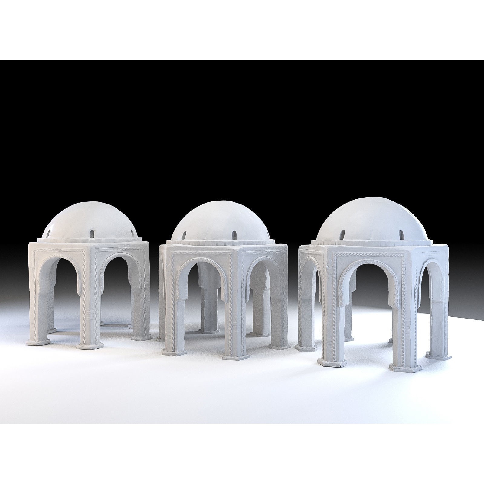 Eastern Dome Building - Low-Poly Game-Ready 3D Model - View 4
