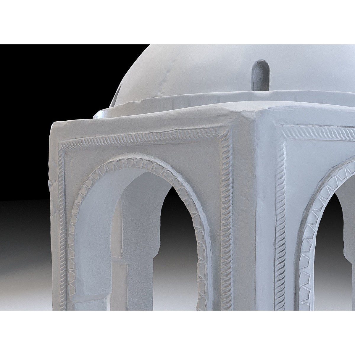 Eastern Dome Building - Low-Poly Game-Ready 3D Model - View 8