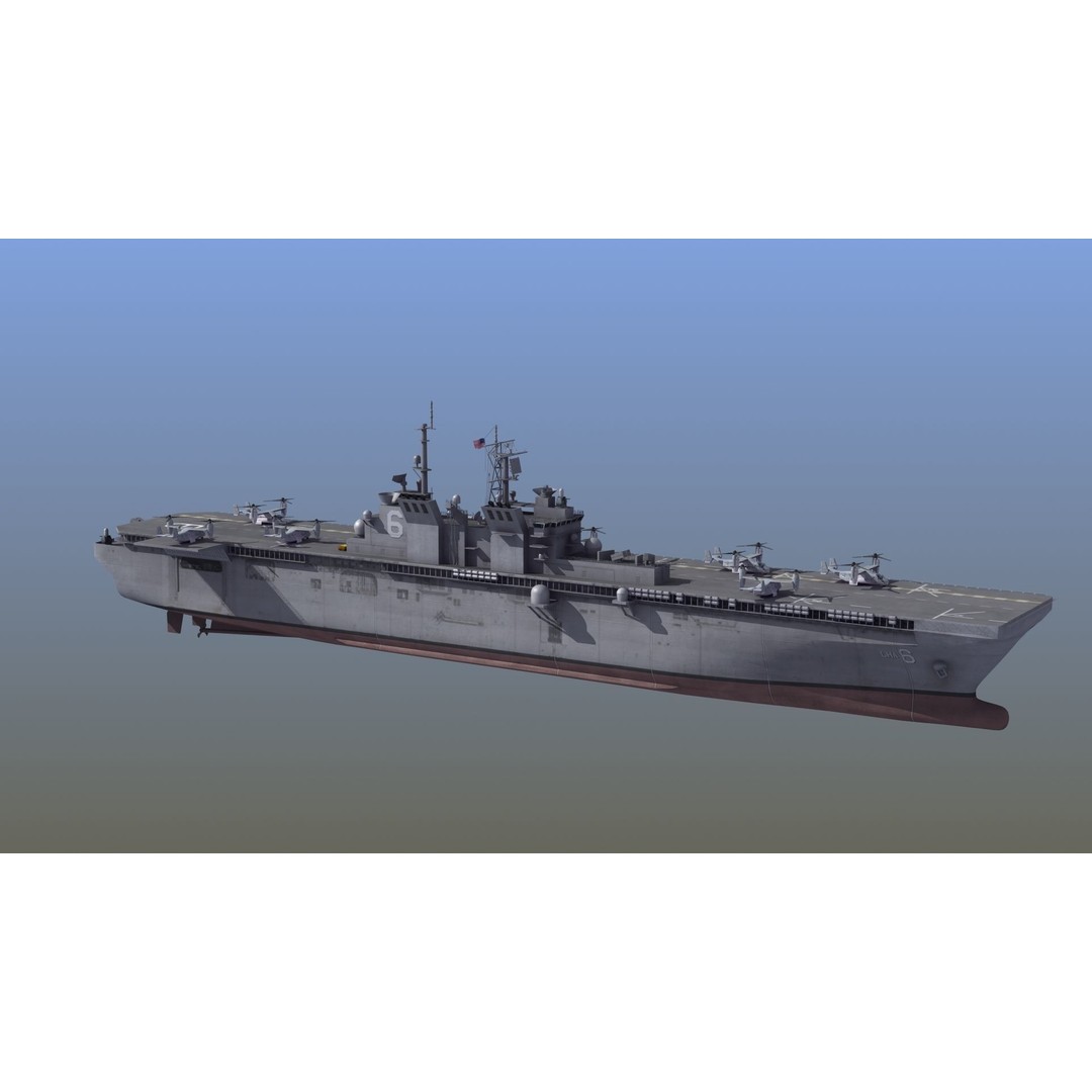 LHA6 USS America 3D Model – Military Assault Ship, PBR Textures, FBX - View 10