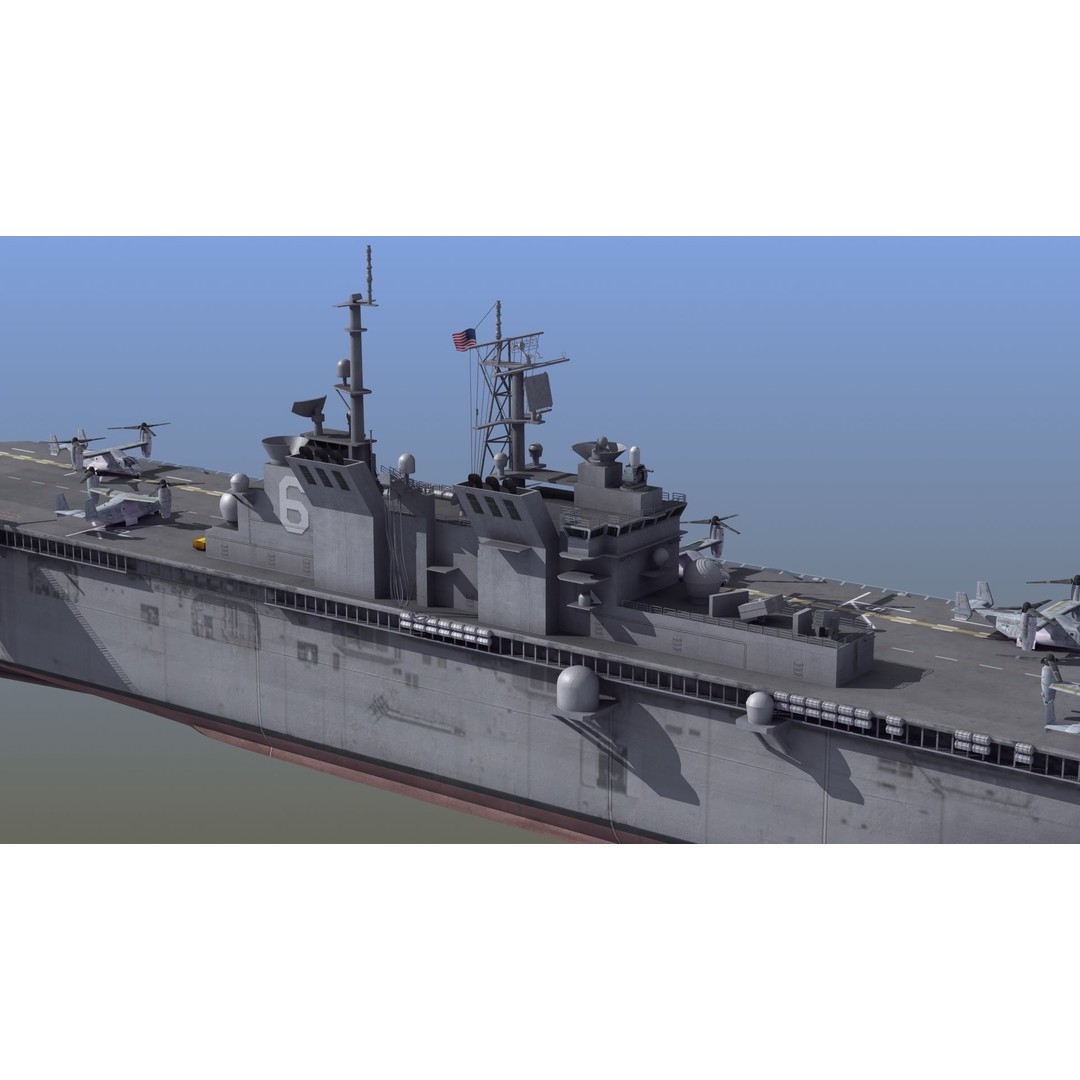 LHA6 USS America 3D Model – Military Assault Ship, PBR Textures, FBX - View 11