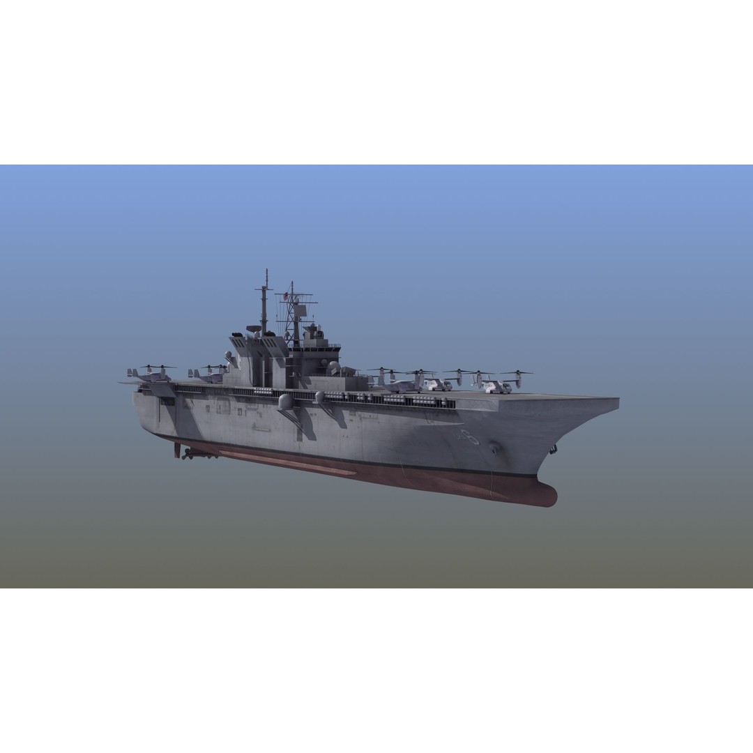 LHA6 USS America 3D Model – Military Assault Ship, PBR Textures, FBX - View 14