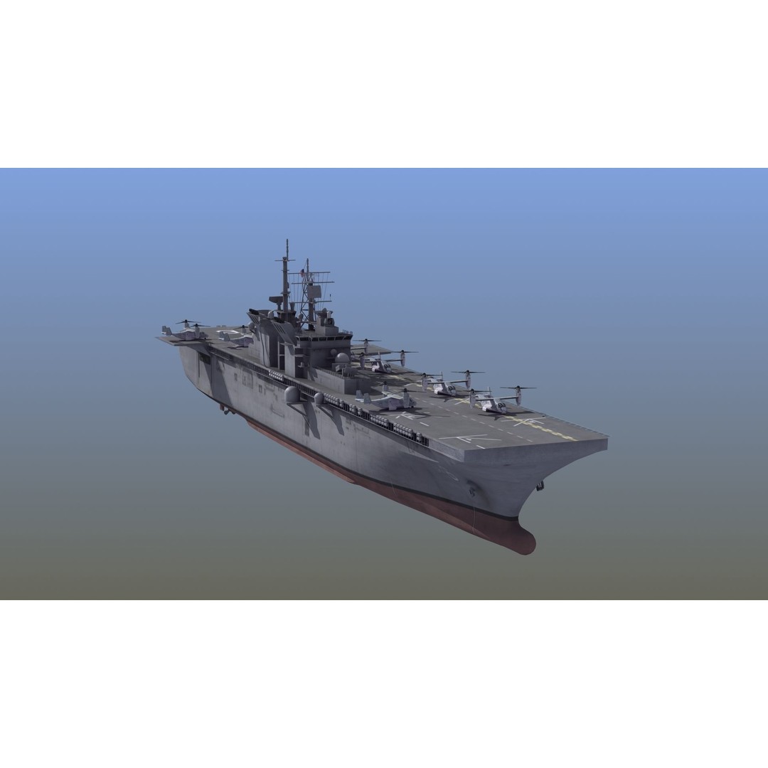 LHA6 USS America 3D Model – Military Assault Ship, PBR Textures, FBX - View 15
