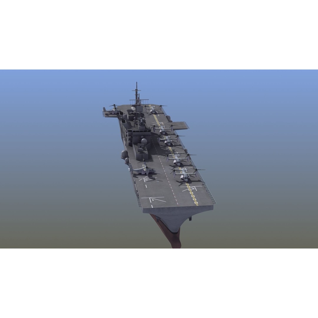 LHA6 USS America 3D Model – Military Assault Ship, PBR Textures, FBX - View 16