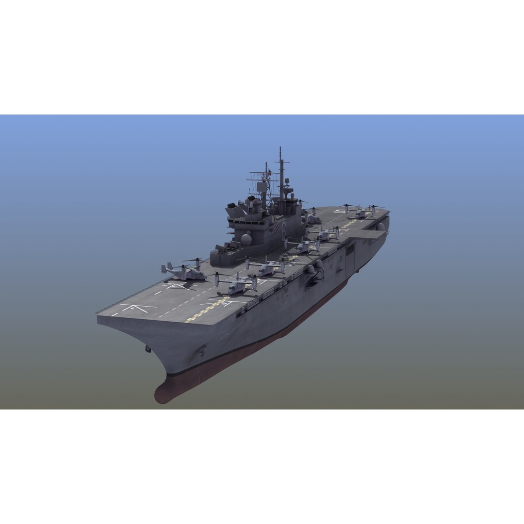 LHA6 USS America 3D Model – Military Assault Ship, PBR Textures, FBX - View 17