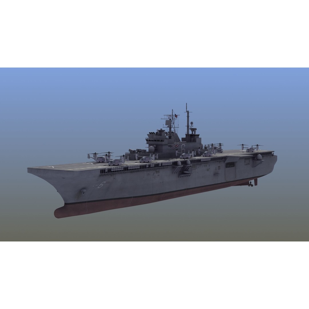 LHA6 USS America 3D Model – Military Assault Ship, PBR Textures, FBX - View 18