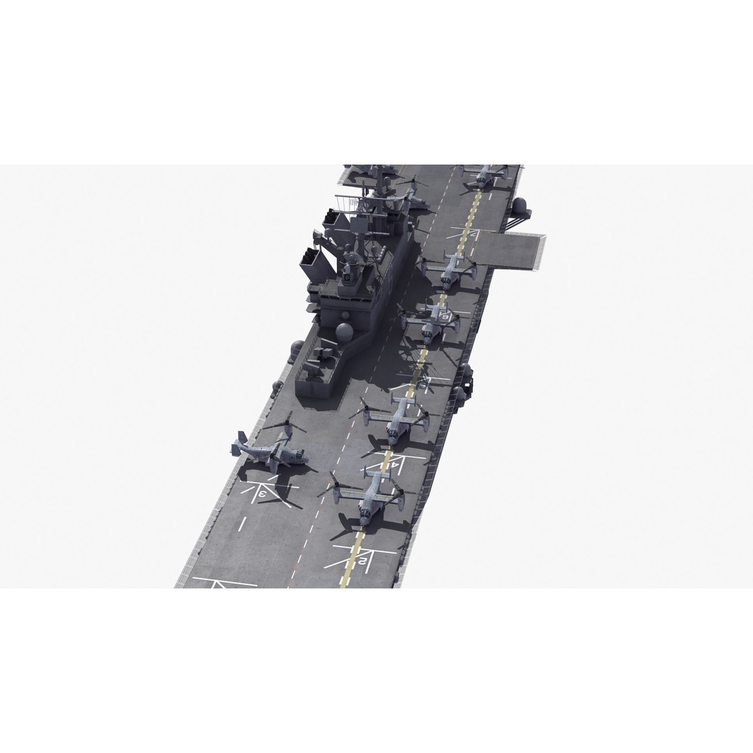LHA6 USS America 3D Model – Military Assault Ship, PBR Textures, FBX - View 20