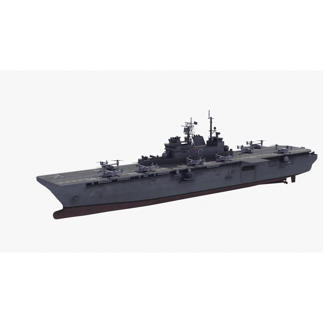 LHA6 USS America 3D Model – Military Assault Ship, PBR Textures, FBX - View 21