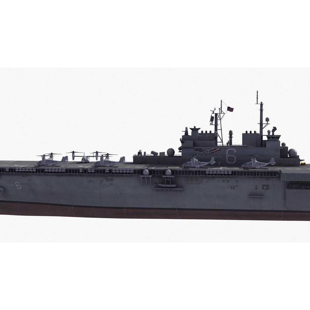 LHA6 USS America 3D Model – Military Assault Ship, PBR Textures, FBX - View 22