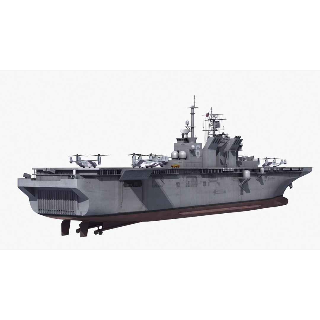 LHA6 USS America 3D Model – Military Assault Ship, PBR Textures, FBX - View 25