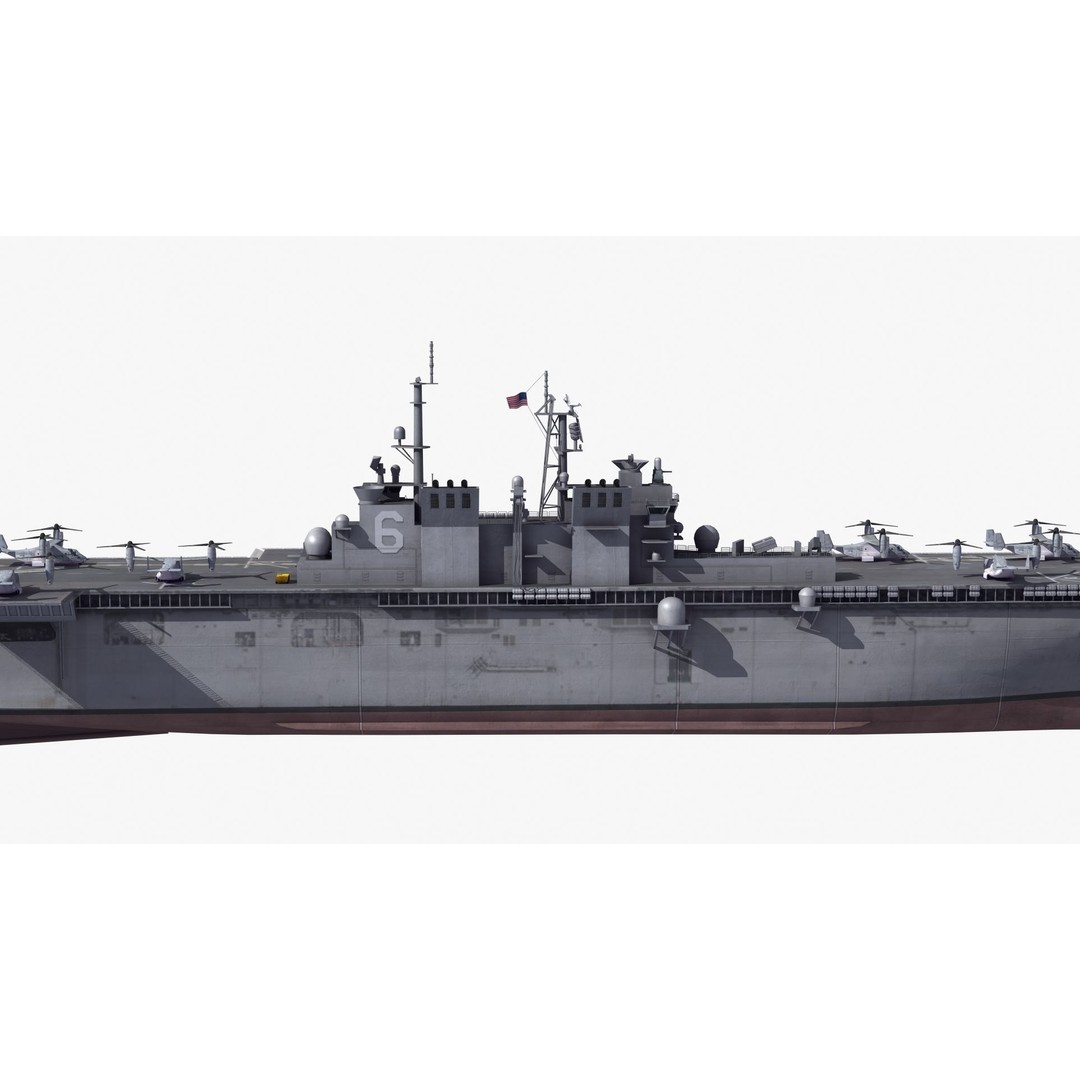 LHA6 USS America 3D Model – Military Assault Ship, PBR Textures, FBX - View 26