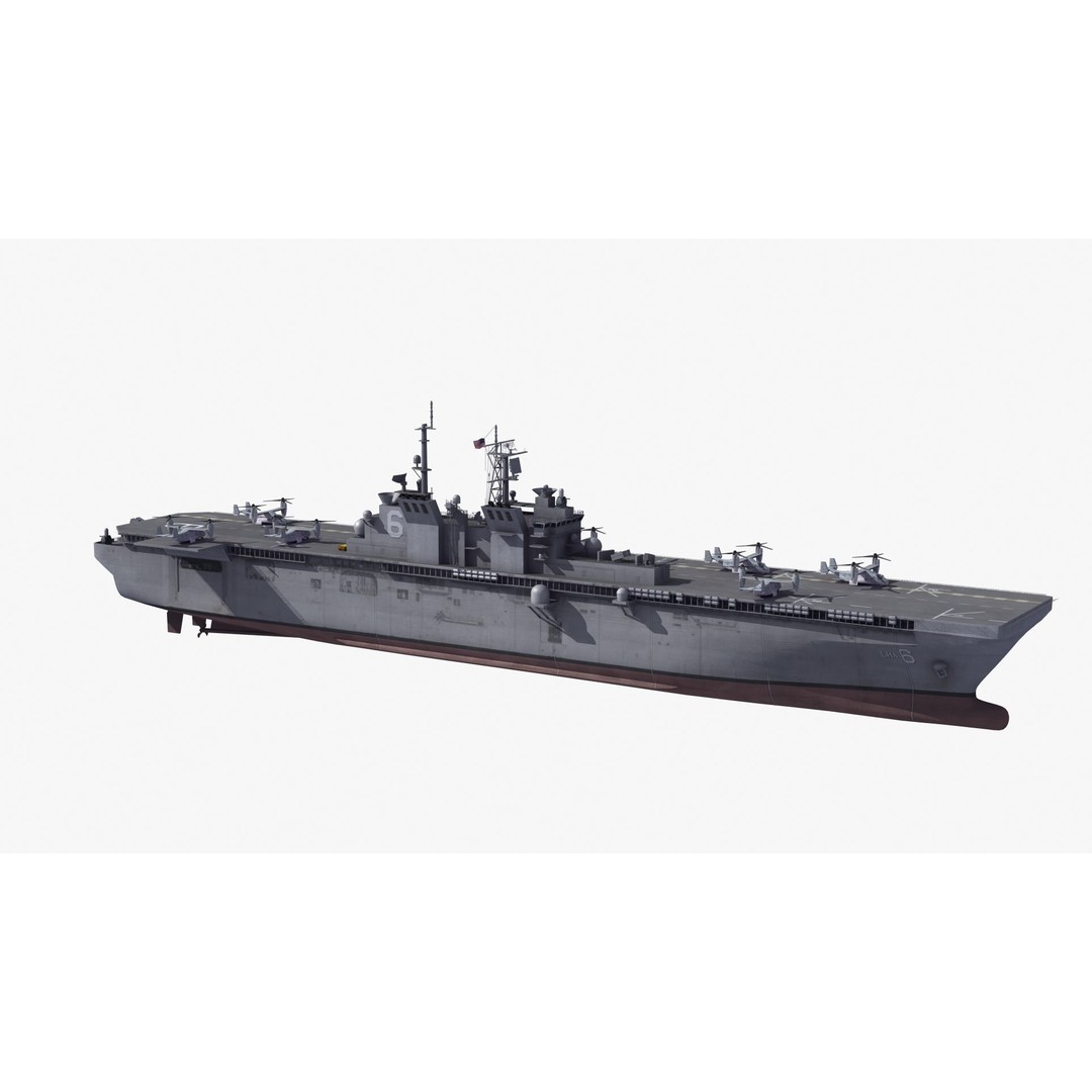 LHA6 USS America 3D Model – Military Assault Ship, PBR Textures, FBX - View 27