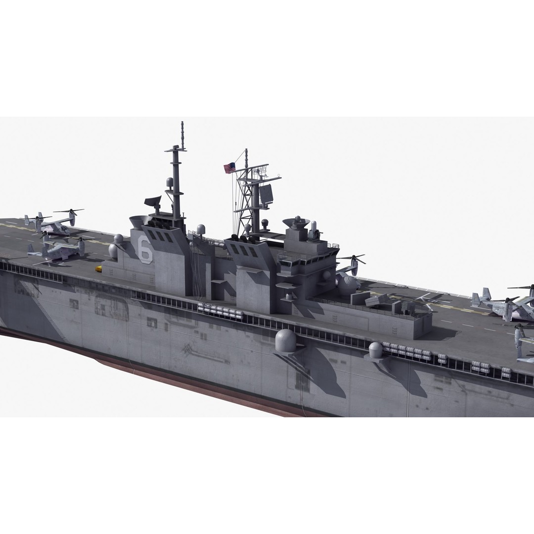 LHA6 USS America 3D Model – Military Assault Ship, PBR Textures, FBX - View 28