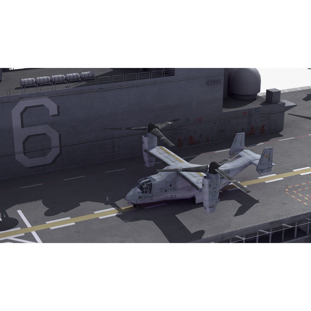 LHA6 USS America 3D Model – Military Assault Ship, PBR Textures, FBX - View 29
