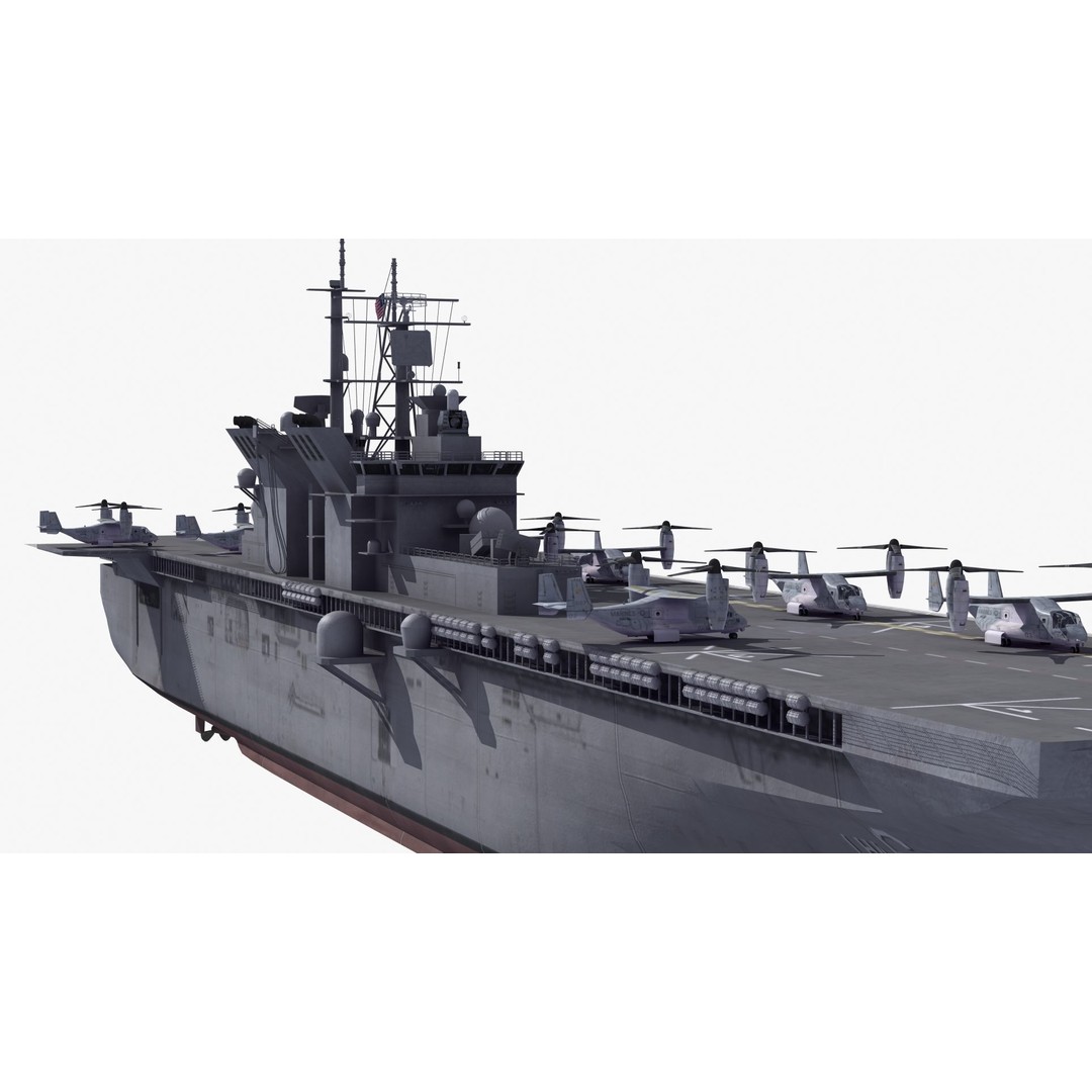 LHA6 USS America 3D Model – Military Assault Ship, PBR Textures, FBX - View 30