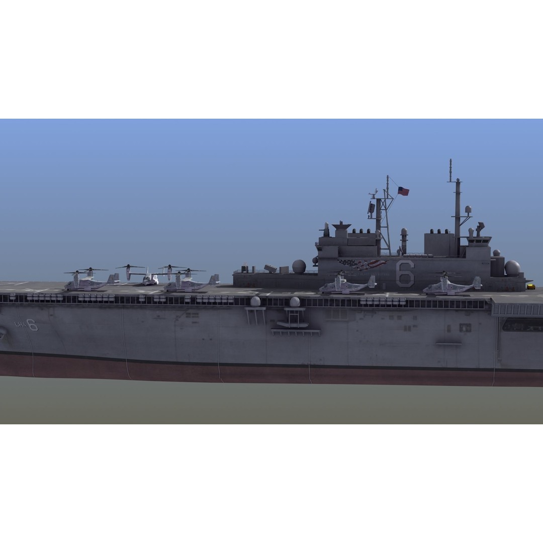 LHA6 USS America 3D Model – Military Assault Ship, PBR Textures, FBX - View 5