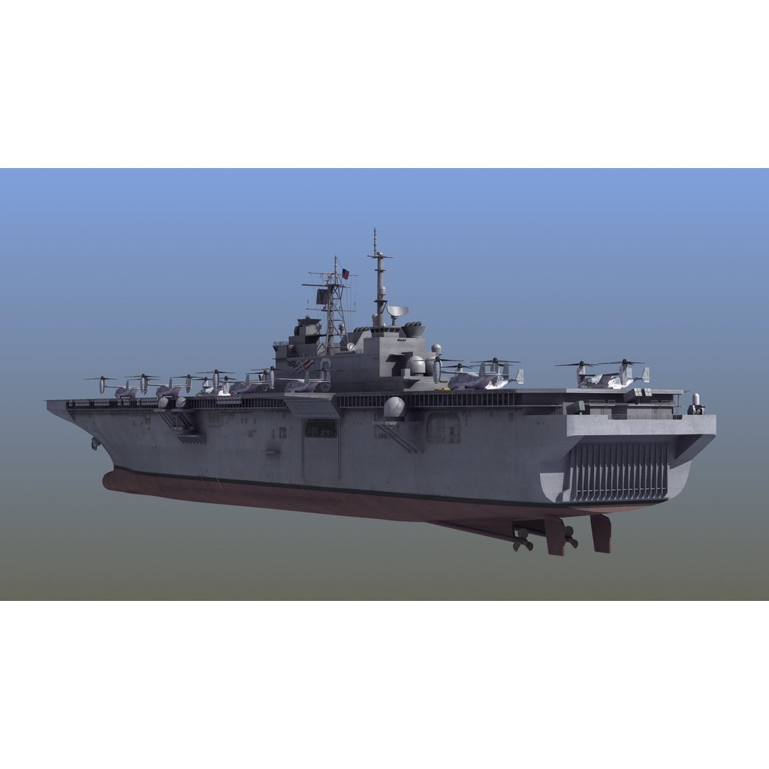 LHA6 USS America 3D Model – Military Assault Ship, PBR Textures, FBX - View 6