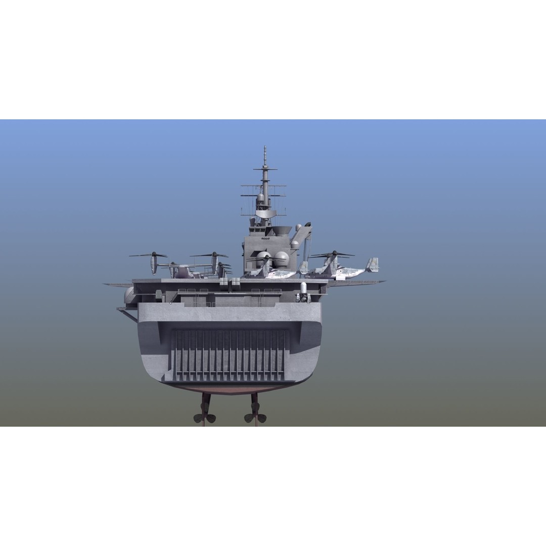 LHA6 USS America 3D Model – Military Assault Ship, PBR Textures, FBX - View 7