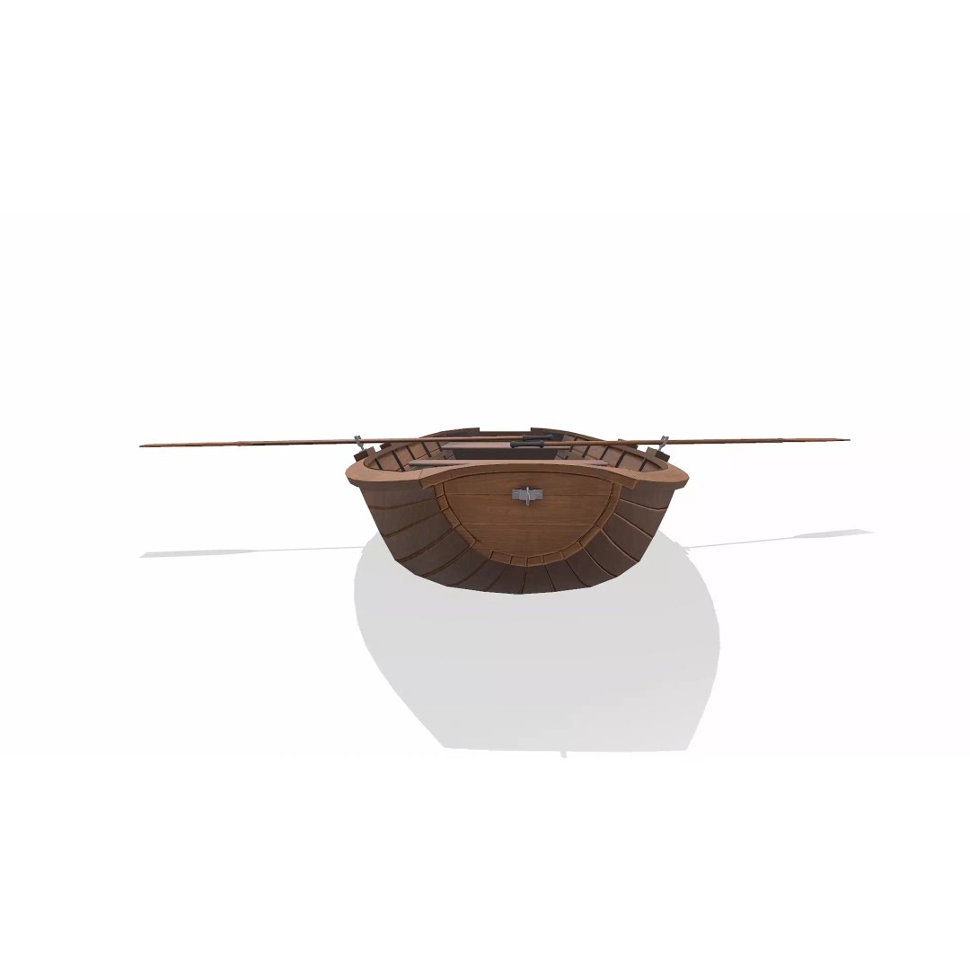 Norwegian Pram Boat 3D Model – Low Poly PBR Game Asset, FBX, OBJ, Blender - View 12