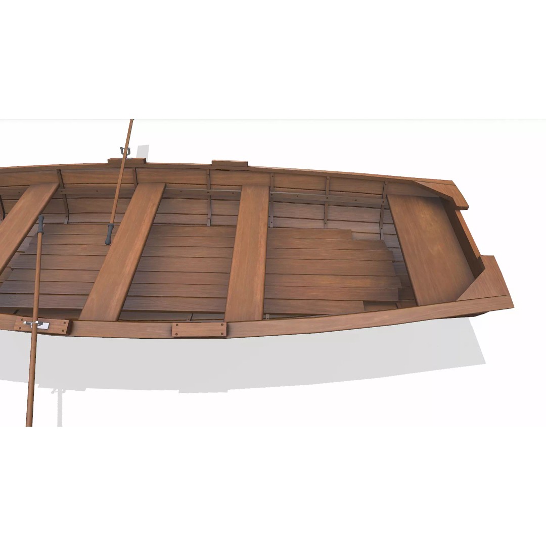 Norwegian Pram Boat 3D Model – Low Poly PBR Game Asset, FBX, OBJ, Blender - View 14
