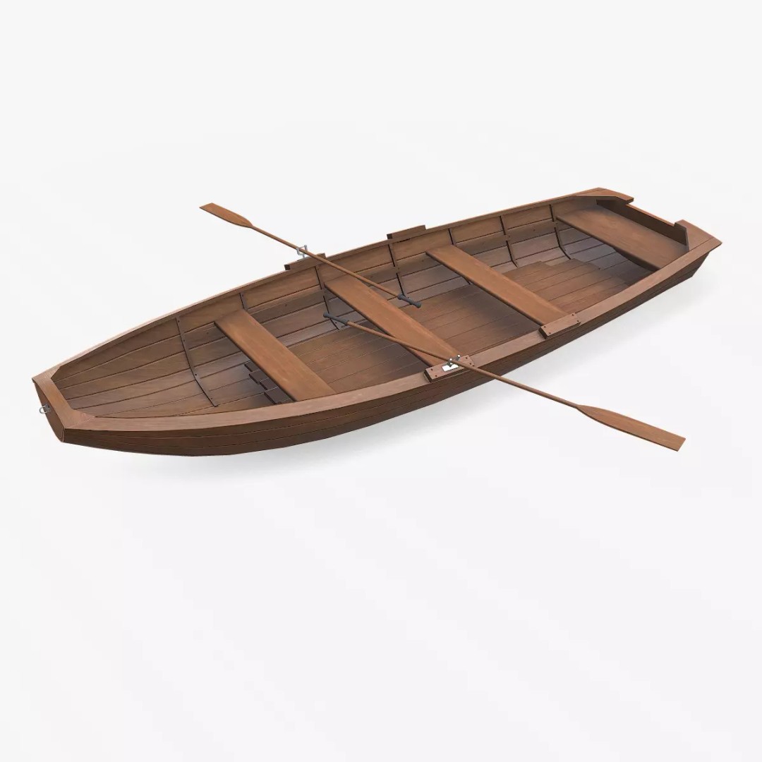 Norwegian Pram Boat 3D Model – Low Poly PBR Game Asset, FBX, OBJ, Blender - View 2