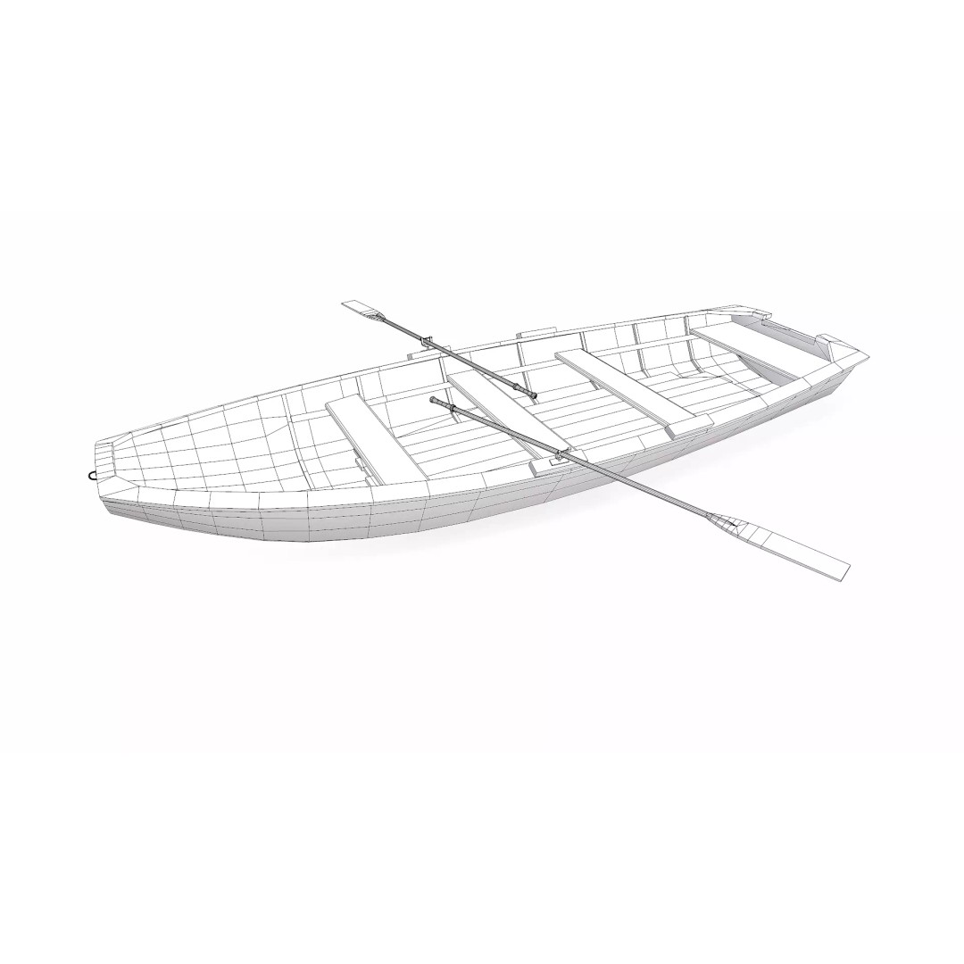 Norwegian Pram Boat 3D Model – Low Poly PBR Game Asset, FBX, OBJ, Blender - View 22