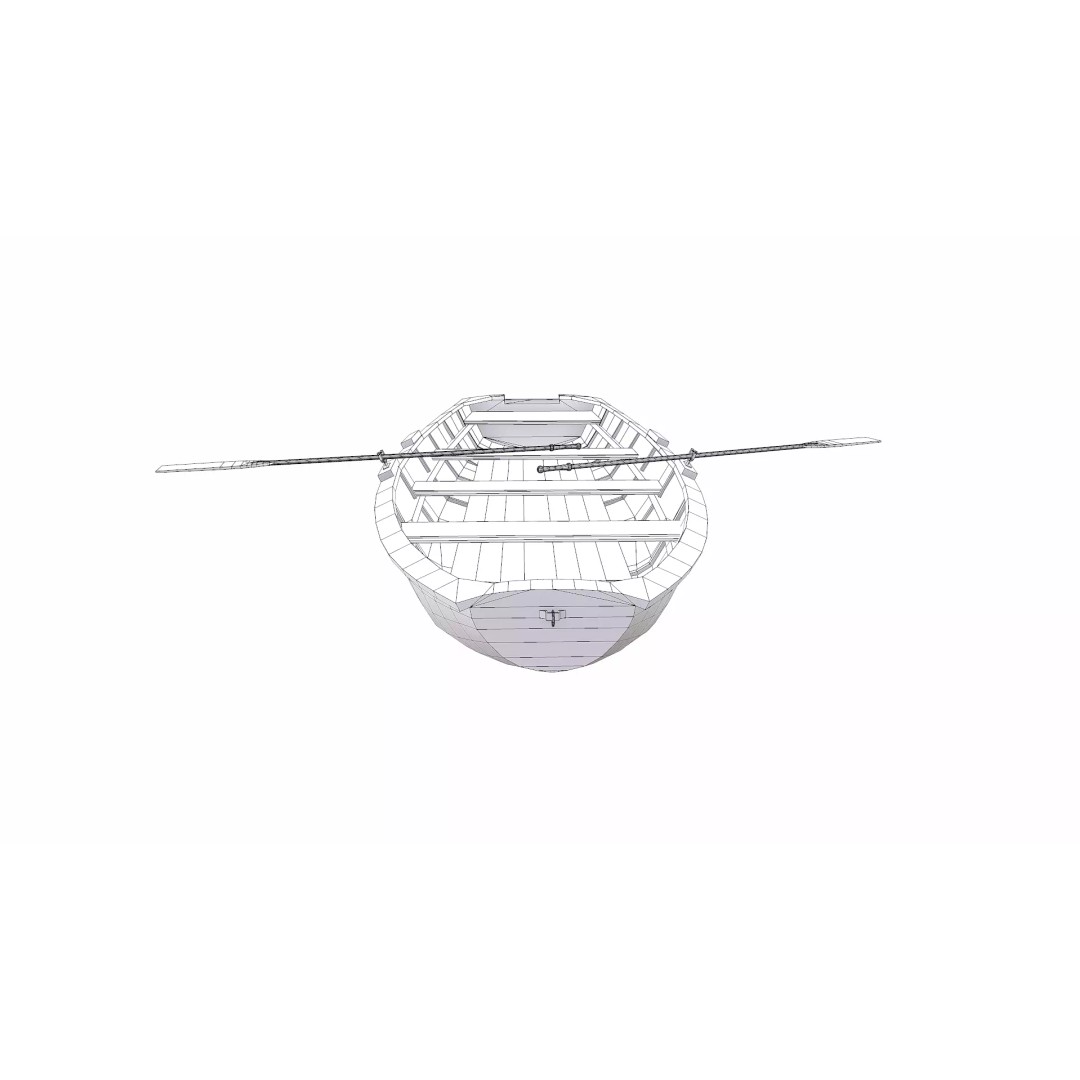Norwegian Pram Boat 3D Model – Low Poly PBR Game Asset, FBX, OBJ, Blender - View 27