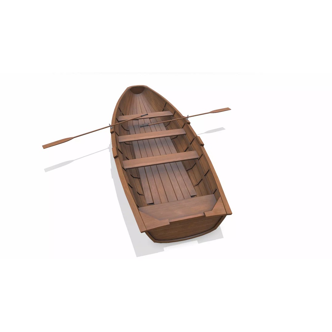 Norwegian Pram Boat 3D Model – Low Poly PBR Game Asset, FBX, OBJ, Blender - View 6