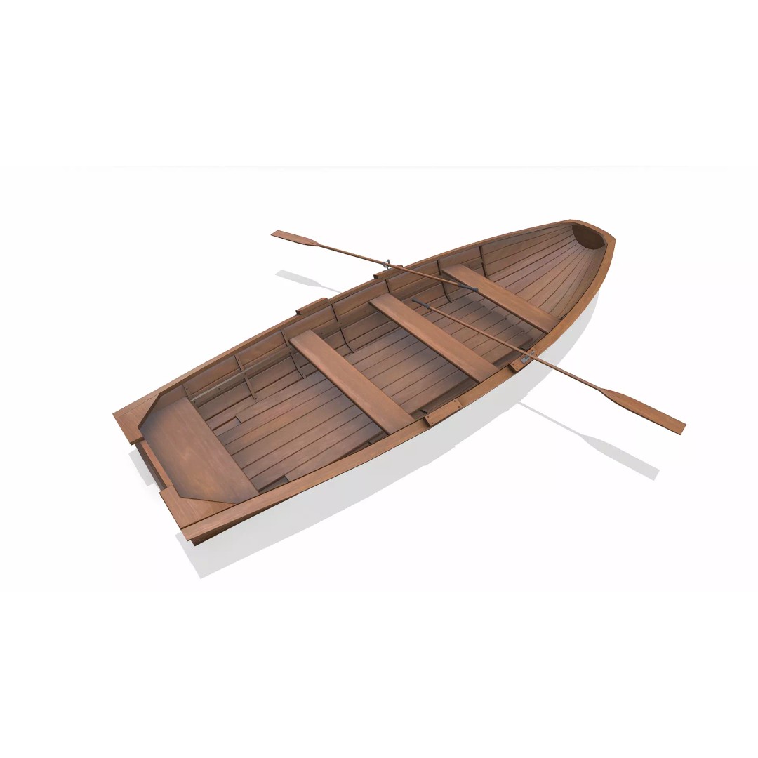 Norwegian Pram Boat 3D Model – Low Poly PBR Game Asset, FBX, OBJ, Blender - View 8
