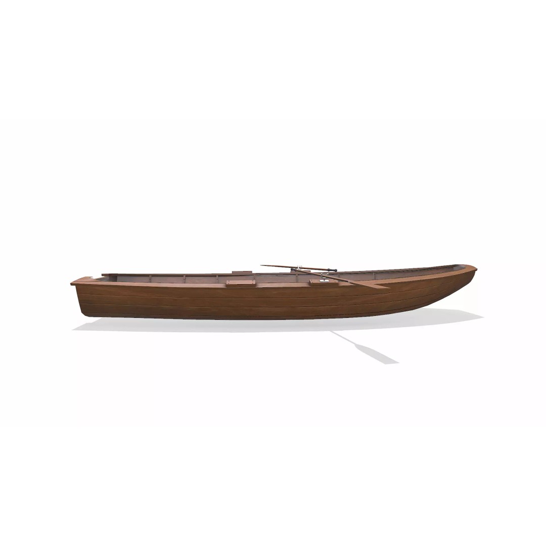 Norwegian Pram Boat 3D Model – Low Poly PBR Game Asset, FBX, OBJ, Blender - View 9