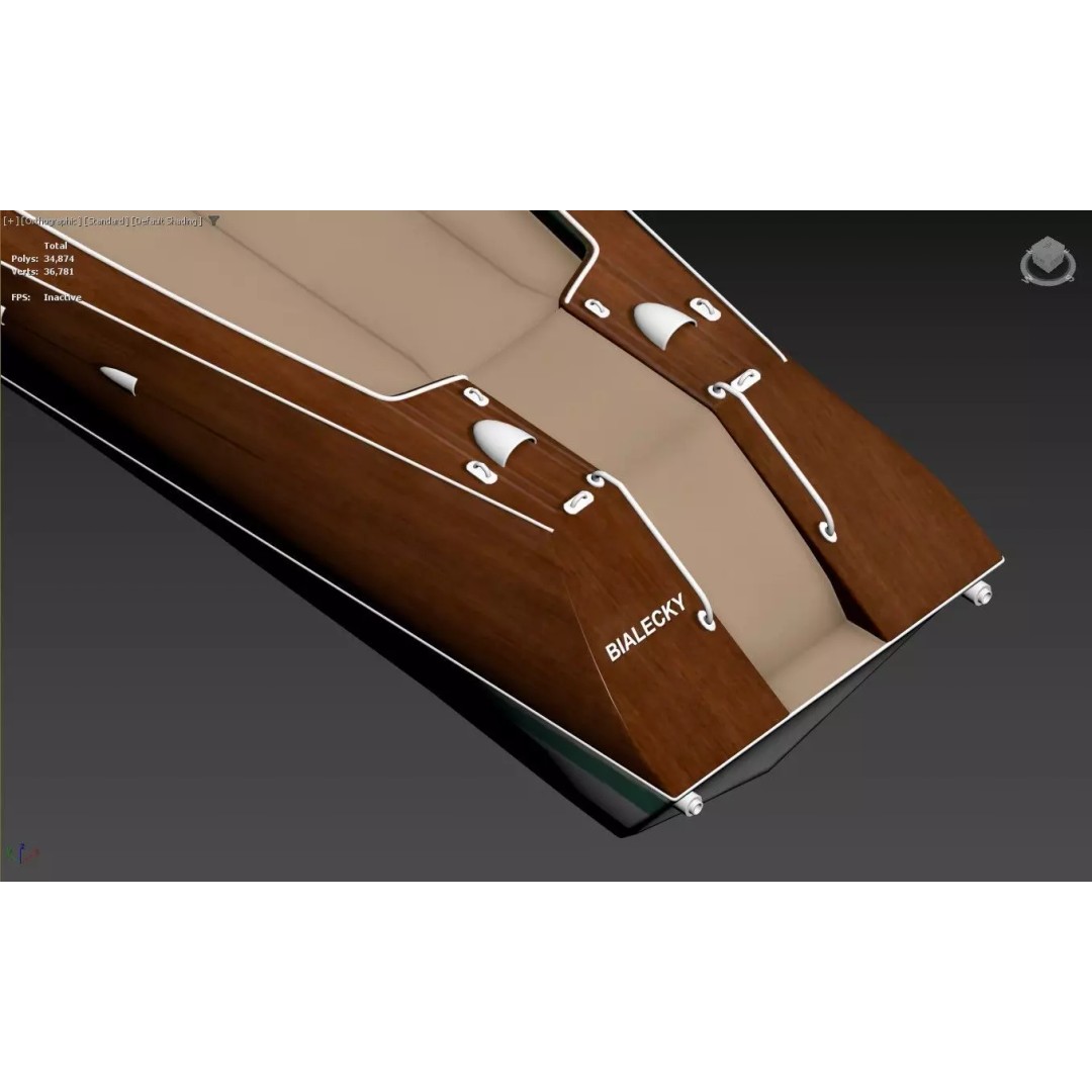 Classic Wooden Runabout Speedboat 3D Model – PBR Game-Ready Asset, FBX - View 13