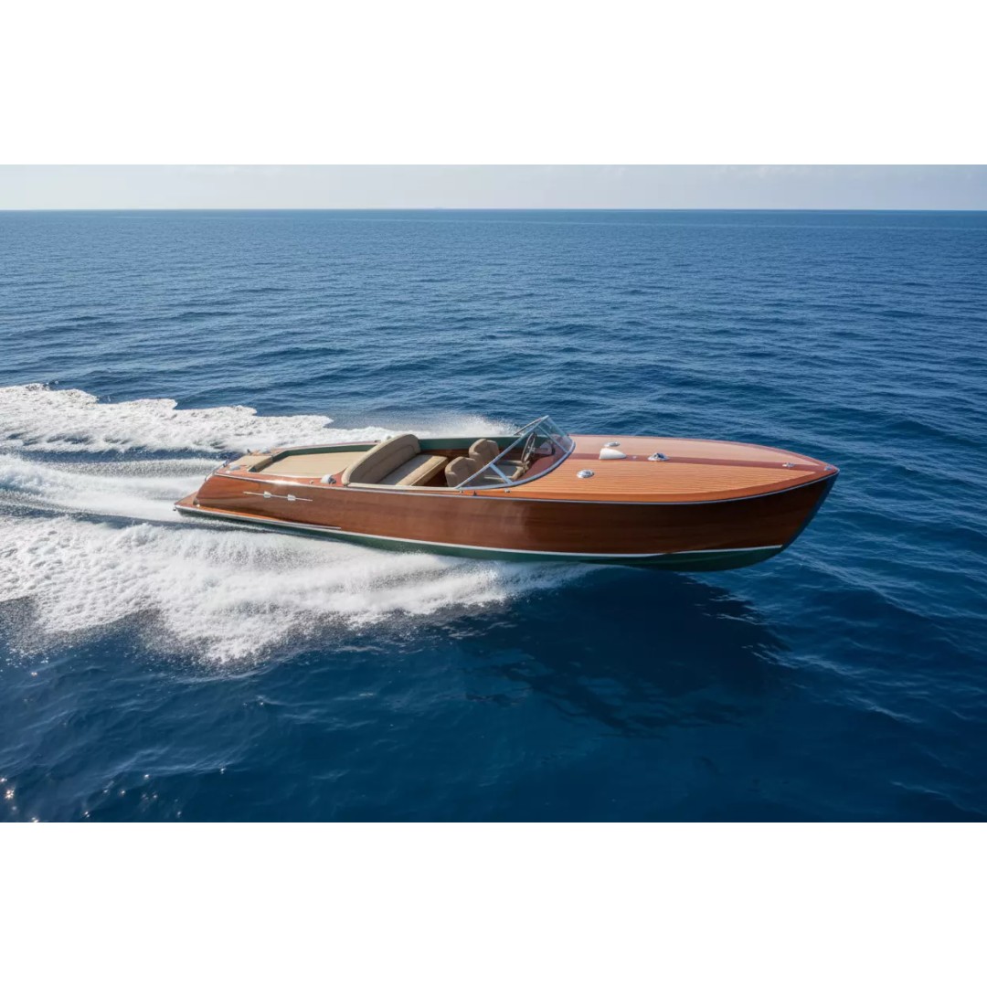 Classic Wooden Runabout Speedboat 3D Model – PBR Game-Ready Asset, FBX - View 2