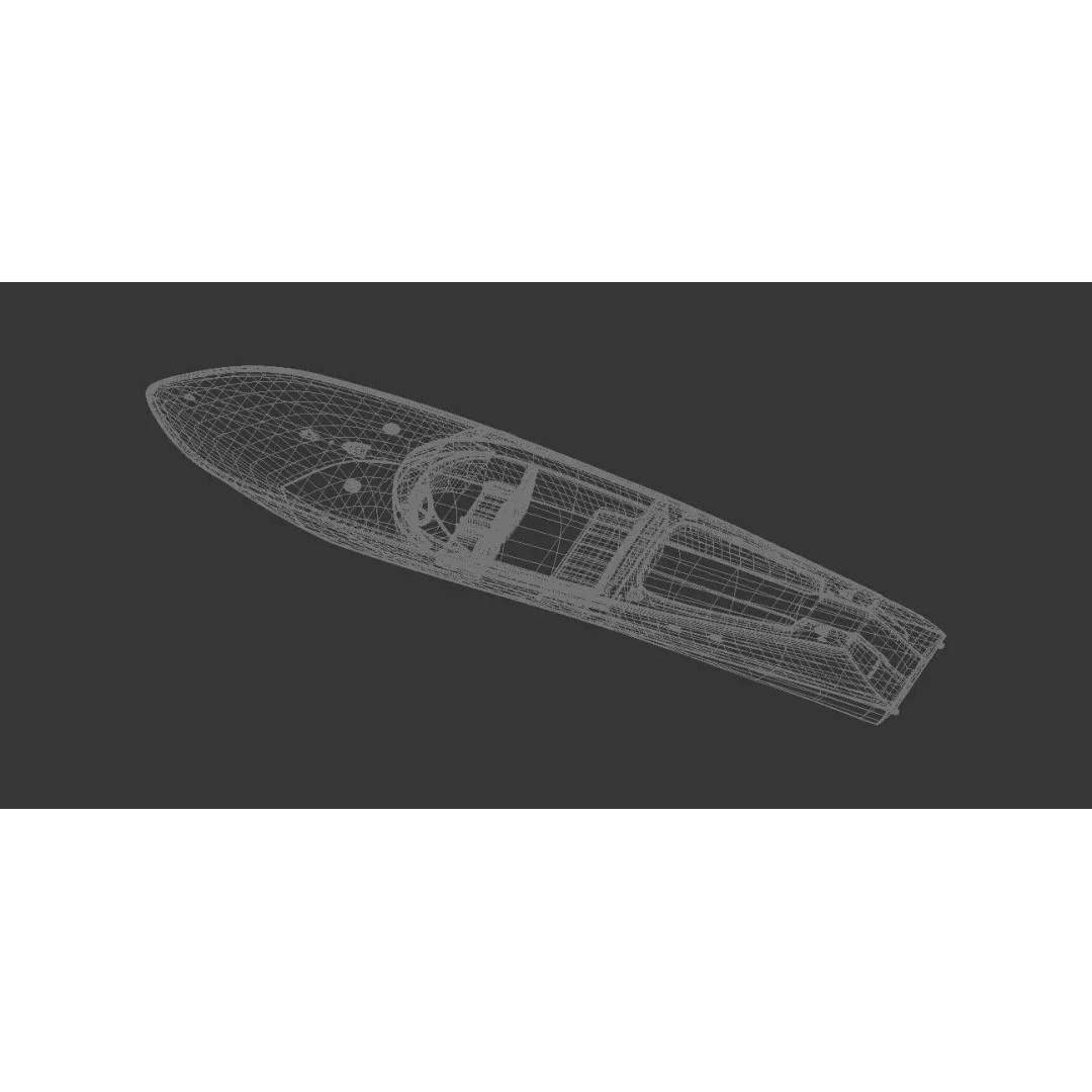 Classic Wooden Runabout Speedboat 3D Model – PBR Game-Ready Asset, FBX - View 5