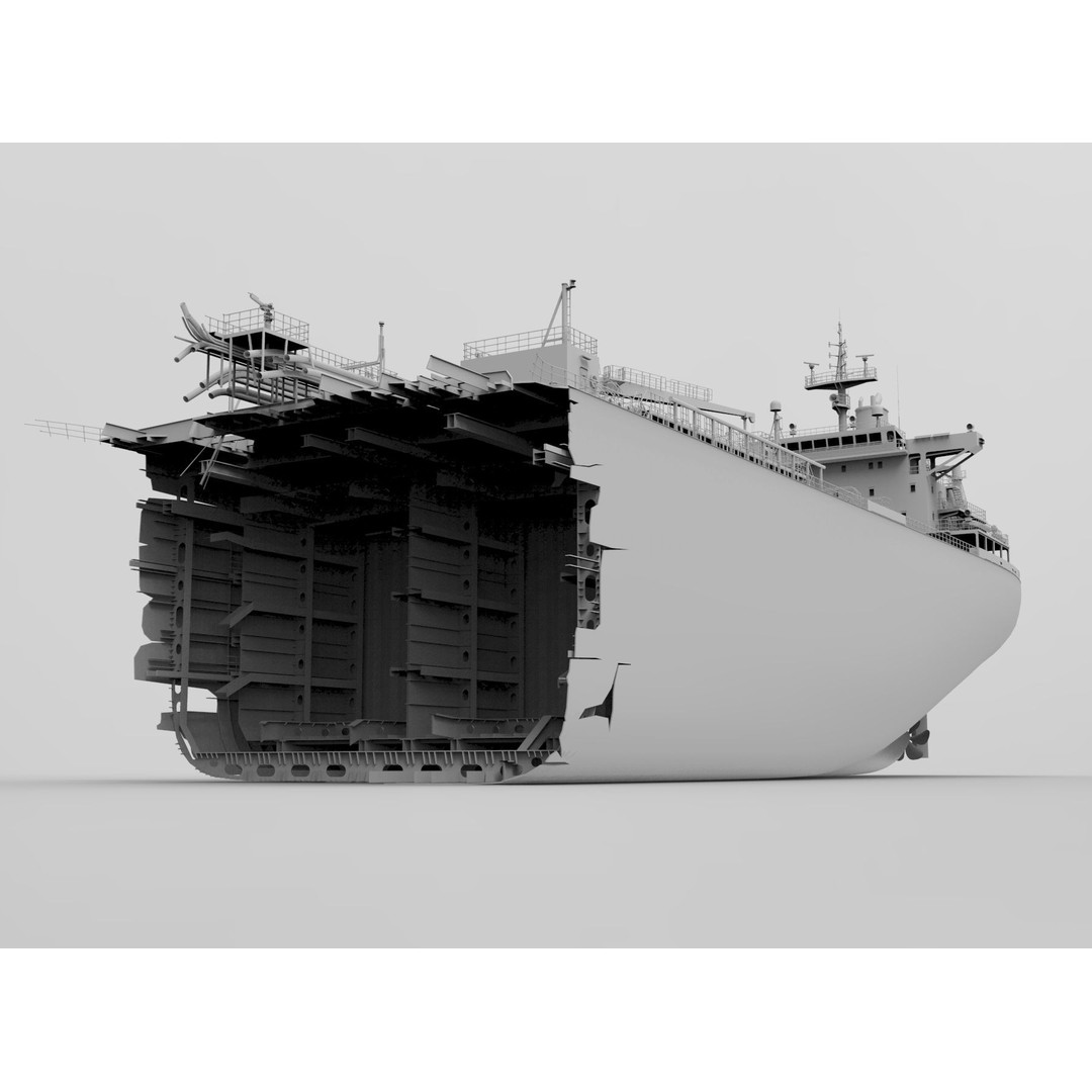 Shipwreck Oil Tanker 3D Model – Detailed PBR Asset, FBX, OBJ - View 3