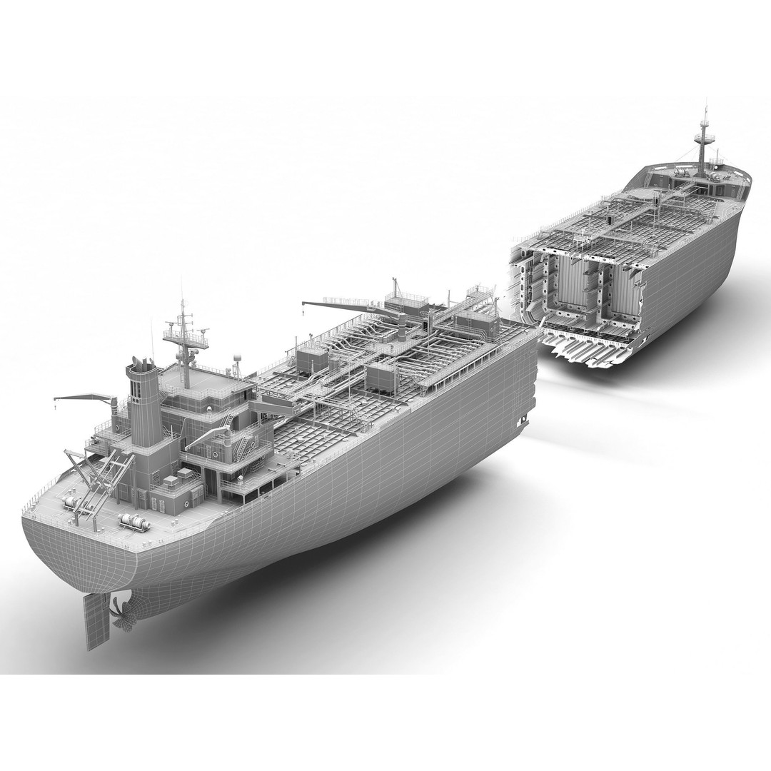 Shipwreck Oil Tanker 3D Model – Detailed PBR Asset, FBX, OBJ - View 6